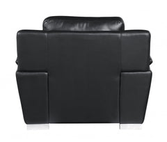 37inches Chic Black Leather Sofa