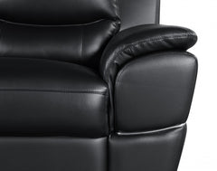 37inches Chic Black Leather Sofa