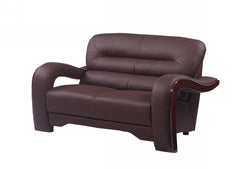 105inches Glamorous Brown Leather Sofa Set