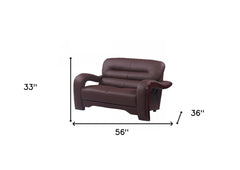 105inches Glamorous Brown Leather Sofa Set