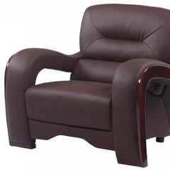 105inches Glamorous Brown Leather Sofa Set