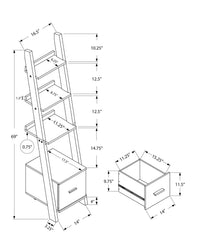 69" Particle Board Ladder Bookcase with a Storage Drawer