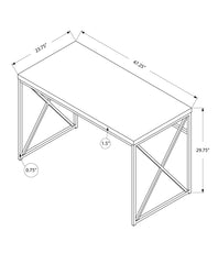 29.75inches Dark Taupe Particle Board and Chrome Metal Computer Desk