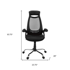 23.75inches x 28inches x 93.75inches Black Foam Metal  Office Chair