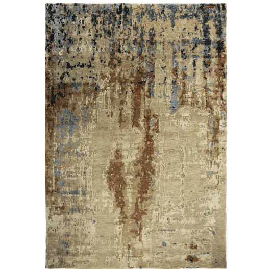 Hand Knotted Cut Pile Wool/ Viscose Rug, 10' x 14'