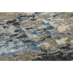 Hand Knotted Cut Pile Wool/ Viscose Rug, 10' x 14'