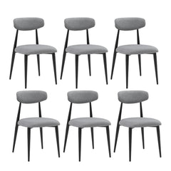 (Set of 6) Dining Chairs, Upholstered Chairs with Metal Legs for