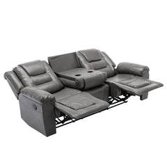 3 Seater Home Theater Recliner Manual Recliner Chair with Two Built-in