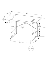 23.75inches x 49inches x 30inches CappuccinoBlack Metal  Computer Desk