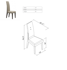 98.5inches X 43.5inches X 30inches Wenge Dining Table and 6Pcs Chair