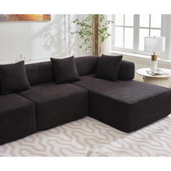 Modern Minimalist 140" L-Shape Couch ,No Assembly