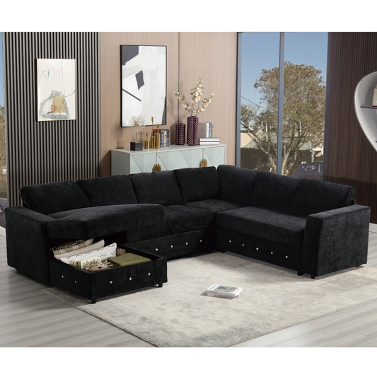 110.75" Sectional Sofa,Oversized modular sofa,Chaise Storage, Modern U