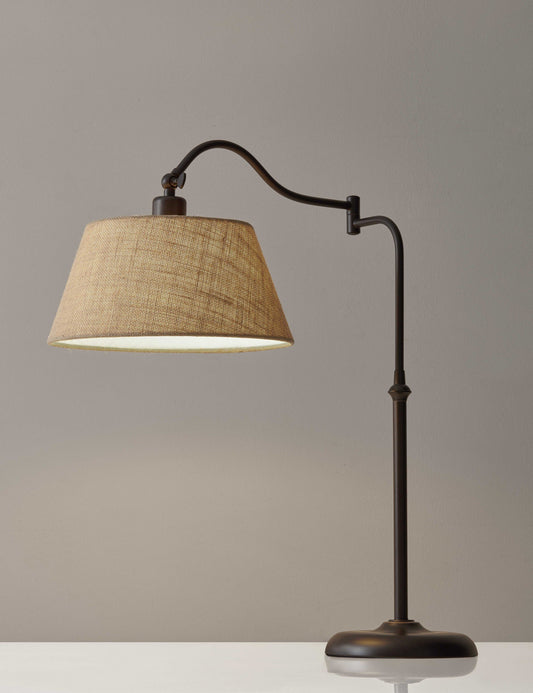 Dark Bronze Metal Swing Arm Adjustable Table Lamp