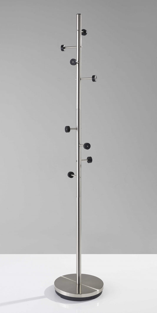 12inches X 67.5inches Brushed Steel Brushed Steel Coat Rack