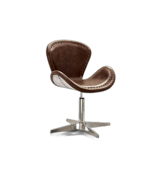 25inches X 24inches X 33inches Retro Brown Leather Accent Chair (1Pc)