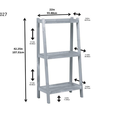 42inches Bookcase with 3 Shelves in Espresso