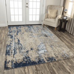 Hand Knotted Cut Pile Wool/ Viscose Rug, 10' x 14'