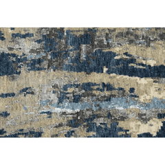 Hand Knotted Cut Pile Wool/ Viscose Rug, 10' x 14'