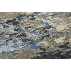 Hand Knotted Cut Pile Wool/ Viscose Rug, 10' x 14'