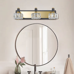 LED 3-Light Modern Crystal Bathroom Vanity Light Over Mirror Bath Wall