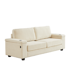 86.5 inch Sofa Couch- Deep Seat Sofa with two storage spaces, T-Pyce