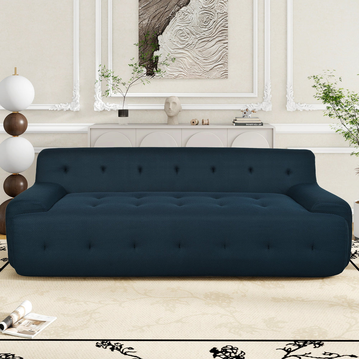 86.2'' Modern Minimalist Style Tufted Design Upholstered Sofa, 3-Seat