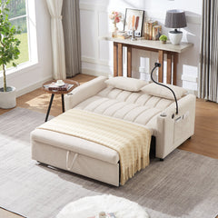 55.9" Convertible Sofa Bed Loveseat Sofa with Three USB Ports, Two