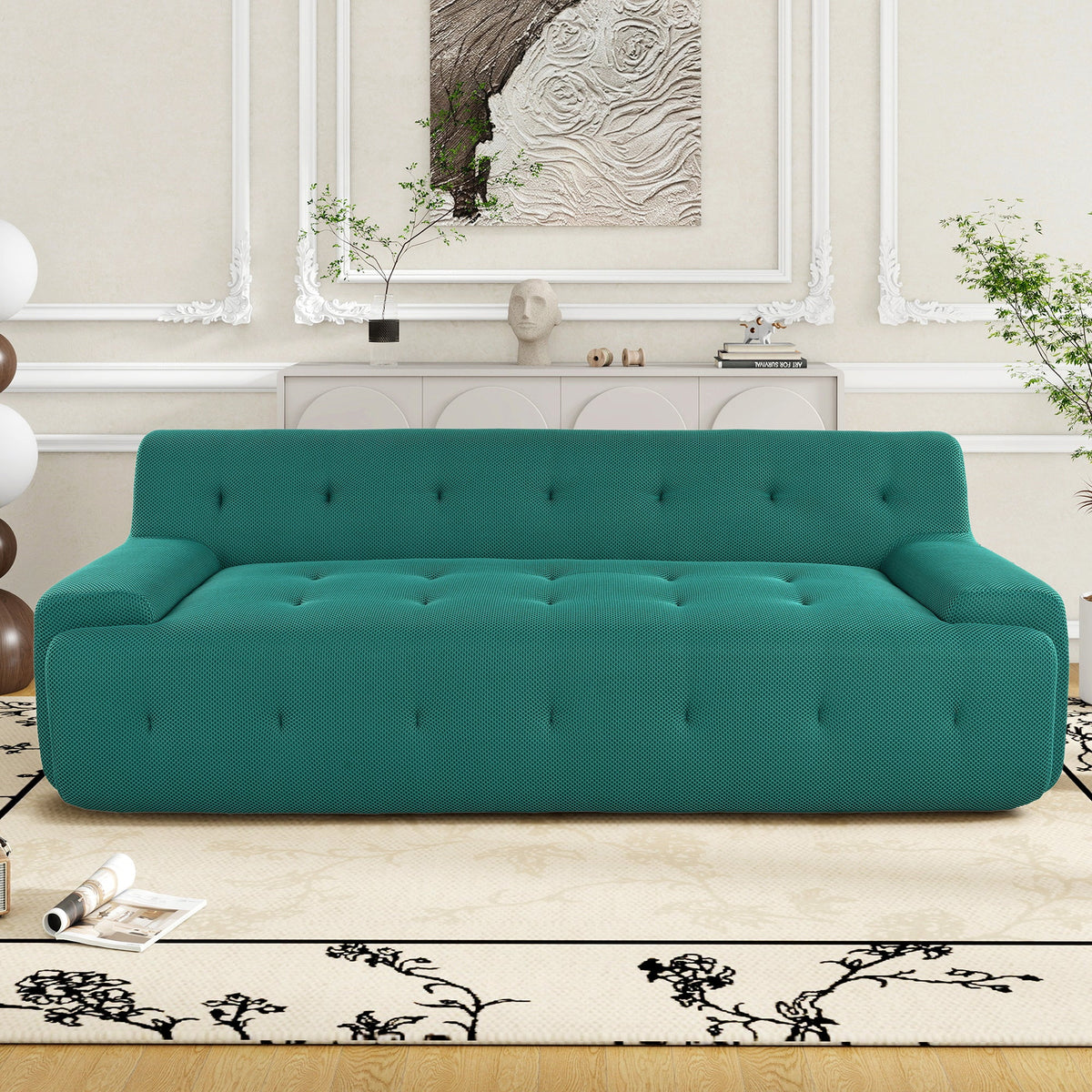 86.2'' Modern Minimalist Style Tufted Design Upholstered Sofa, 3-Seat