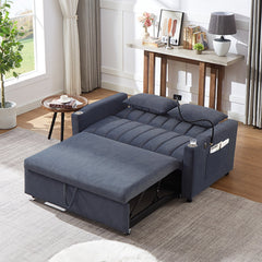 55.9" Convertible Sofa Bed Loveseat Sofa with Three USB Ports, Two