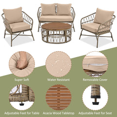 Bohemia-inspired 4-Person Outdoor Seating Group With Removable