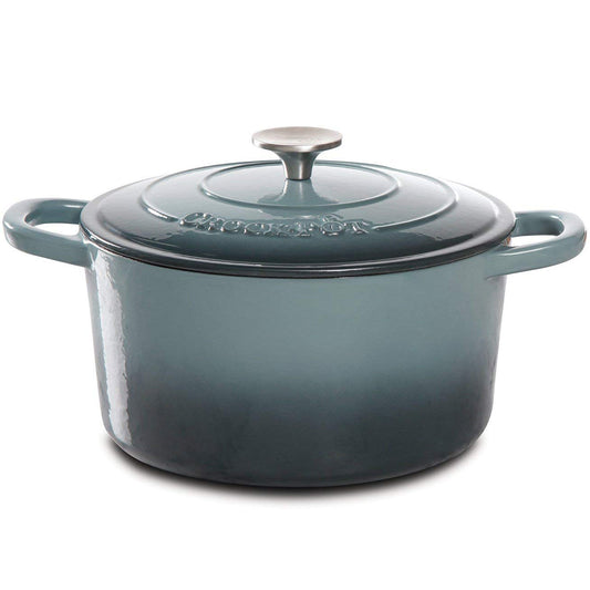 Crock Pot Artisan 5 Quart Round Enameled Cast Iron Dutch Oven in Slate