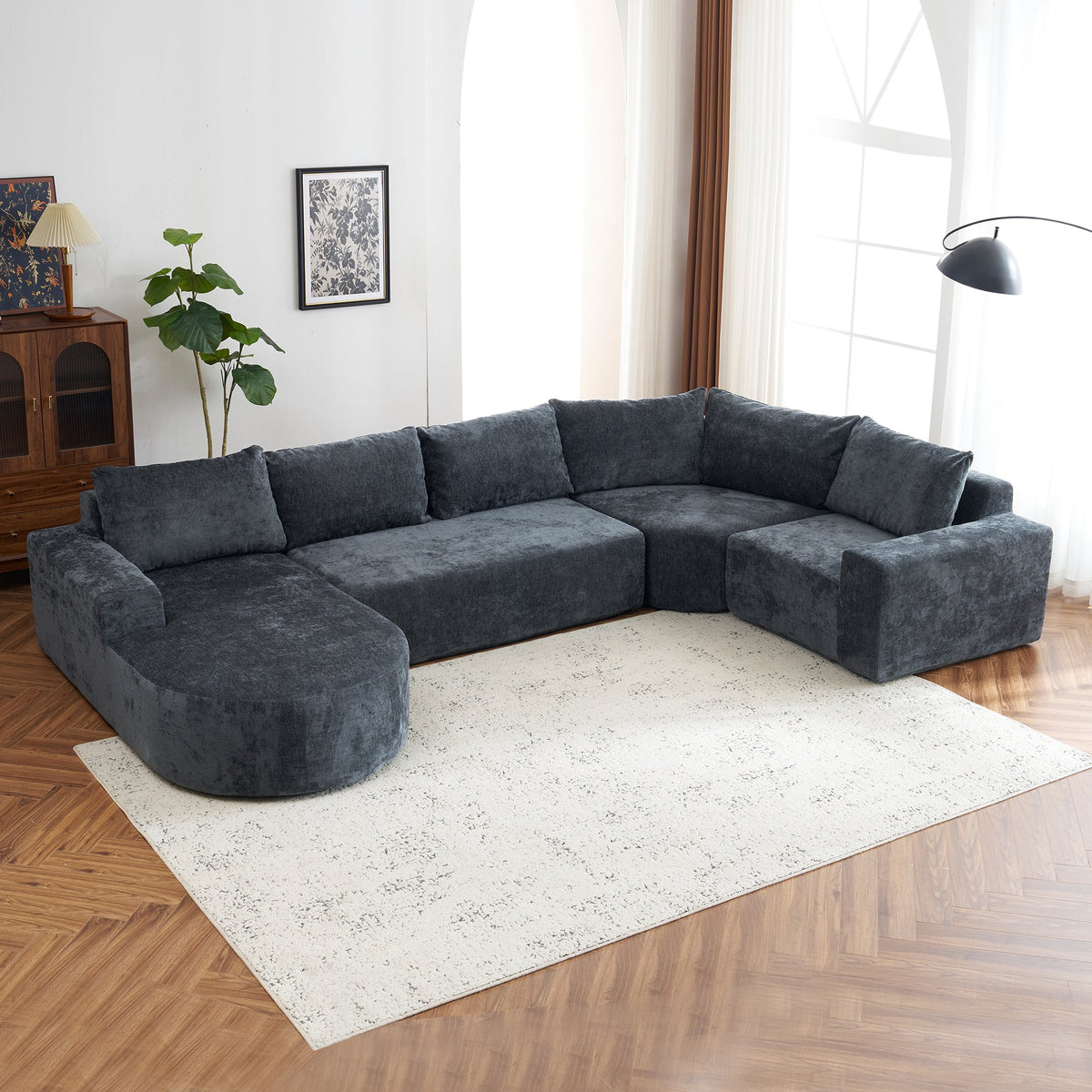 141.7" Oversized Modular Sofa Cloud Sectional Sofa Set Upholstered