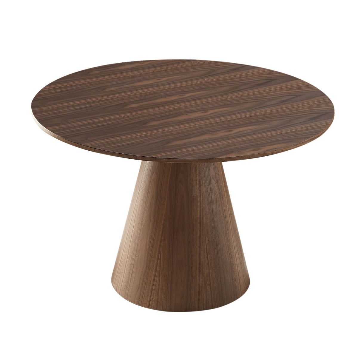 47.24''  Round Modern Style MDF Wood Dining Table in Walnut Suitable