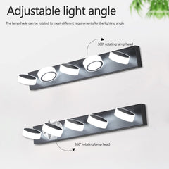 LED Modern Black 5-Light Vanity Lights Fixtures Over Mirror Bath Wall