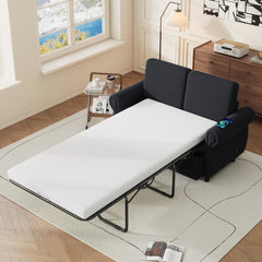 57.9" Pull Out Sofa Bed  Loveseat Sleeper with Twin Size Memory