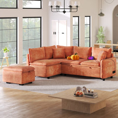 82.67"Convertible Sofa Bed Sectional Sofa Sleeper L-shaped Sofa with a