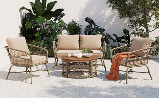 Bohemia-inspired 4-Person Outdoor Seating Group With Removable