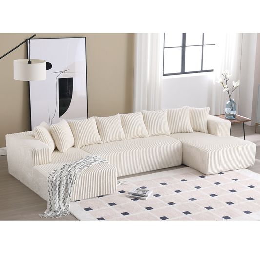 131'' Modular Sectional Couch, U-shaped sofa , Chaise Lounge, Striped