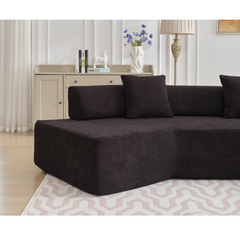 Modern Minimalist 140" L-Shape Couch ,No Assembly