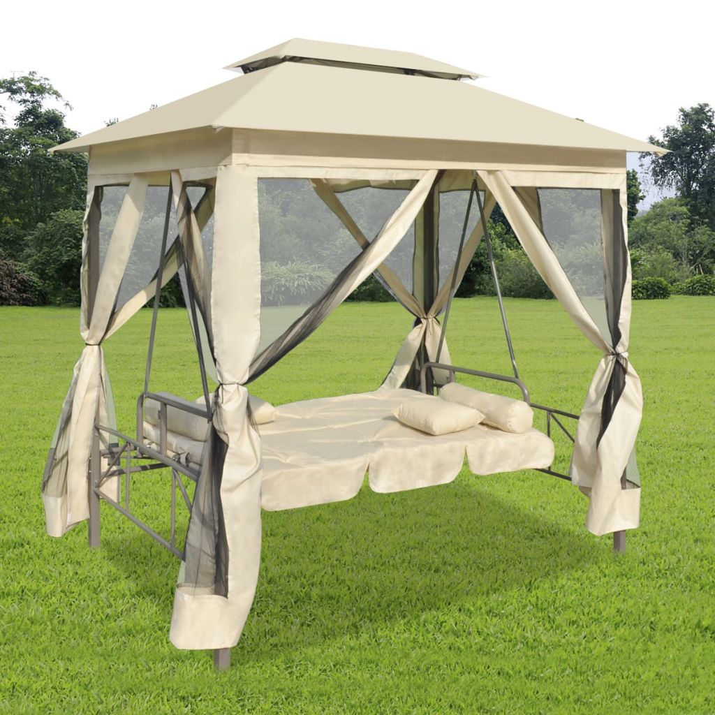 Gazebo Convertible Swing Bench Cream White