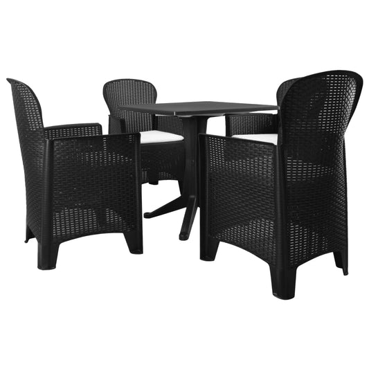 3 Piece Bistro Set Plastic Anthracite