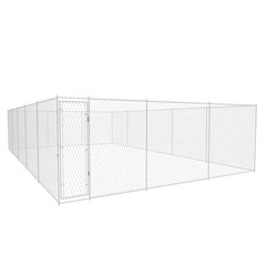 Outdoor Dog Kennel Galvanised Steel 18.7'x18.7'x6.1'