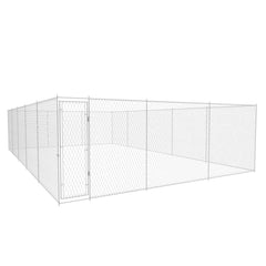 Outdoor Dog Kennel Galvanised Steel 18.7'x18.7'x6.1'