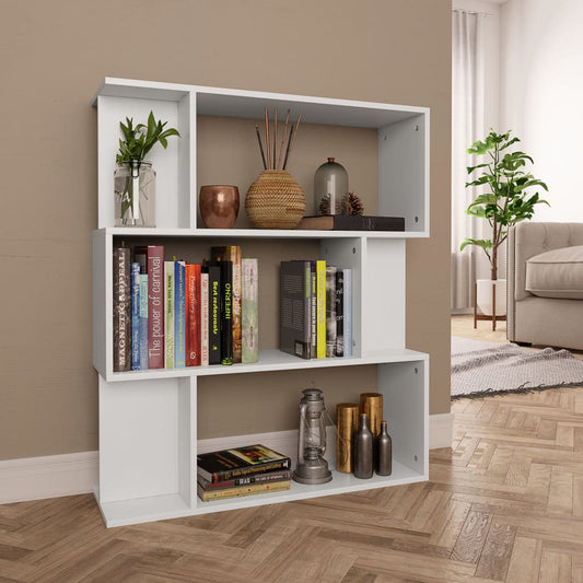 Book Cabinet/Room Divider White 31.5"x9.4"x37.8" Chipboard