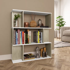 Book Cabinet/Room Divider White 31.5"x9.4"x37.8" Chipboard