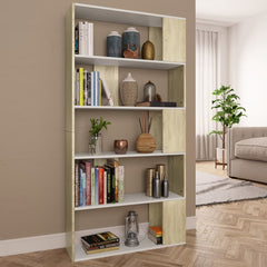 Book Cabinet/Room Divider White 31.5"x9.4"x62.6" Chipboard