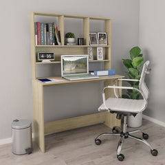 Desk with Shelves Black 43.3"x17.7"x61.8" Chipboard