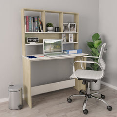 Desk with Shelves Black 43.3"x17.7"x61.8" Chipboard