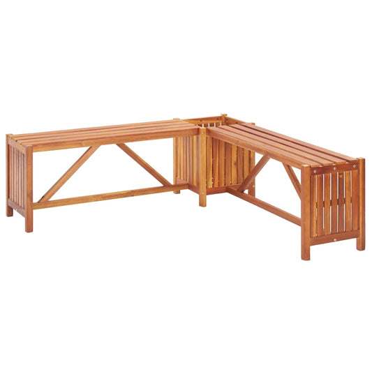 Garden Bench with 2 Planters 59.1"x11.8"x15.7" Solid Acacia Wood