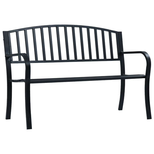 Garden Bench 49.2" Black Steel